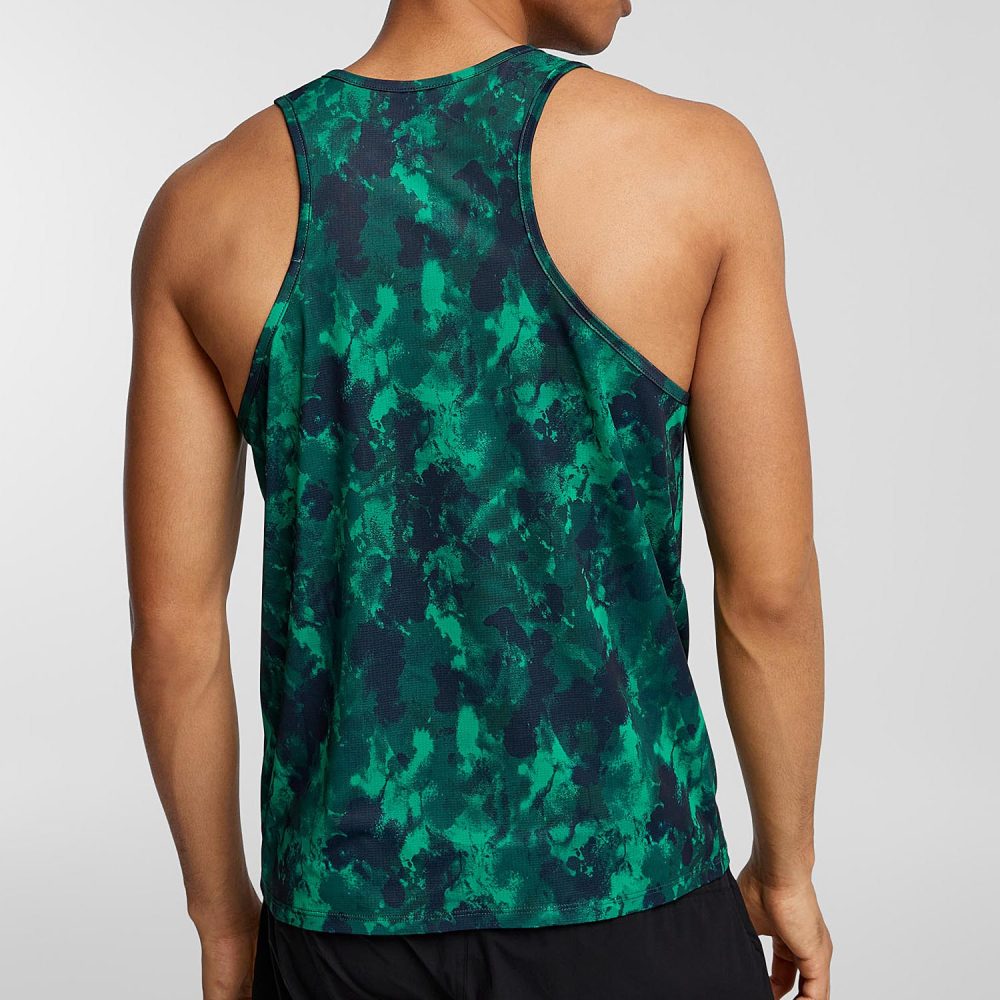 Low armhole micro-perforated printed tank top - Image 2