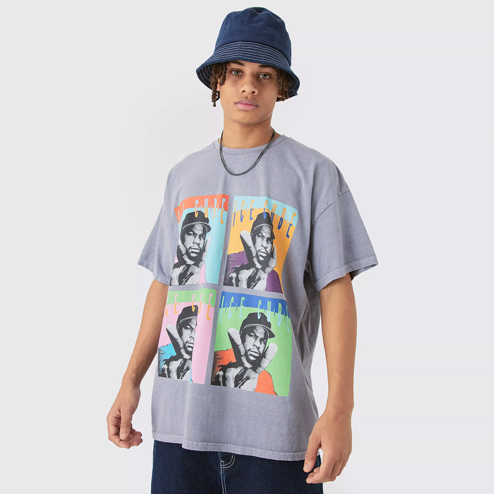 Oversized Ice Cube Wash License T-Shirt